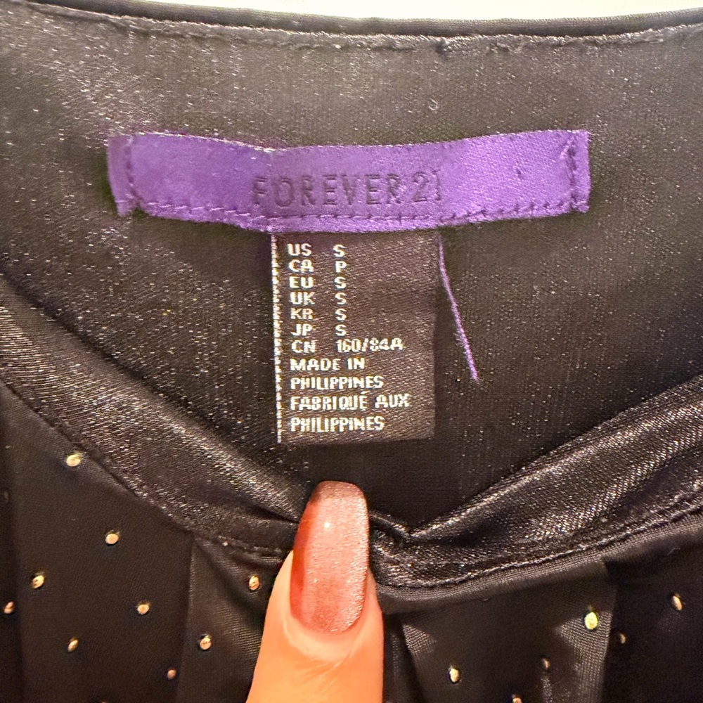 Forever 21 Black dress with dots  S - Picture 5 of 5